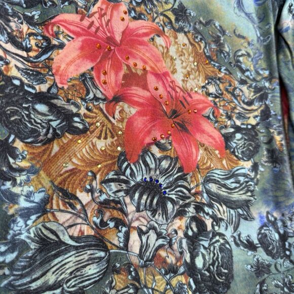 Vtg Cache Sheer Lace Back Top Women Small Floral Sequin Y2K 90s Fairygrunge Boho - Picture 3 of 11